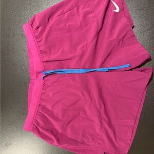 Wine colored Nike Line-In Athletic Shorts L